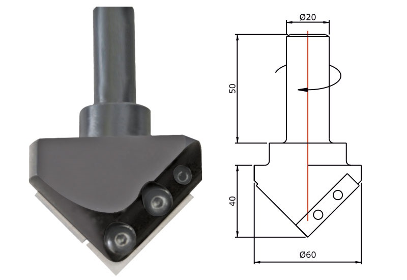 90° V Groove Router (Replaceable)